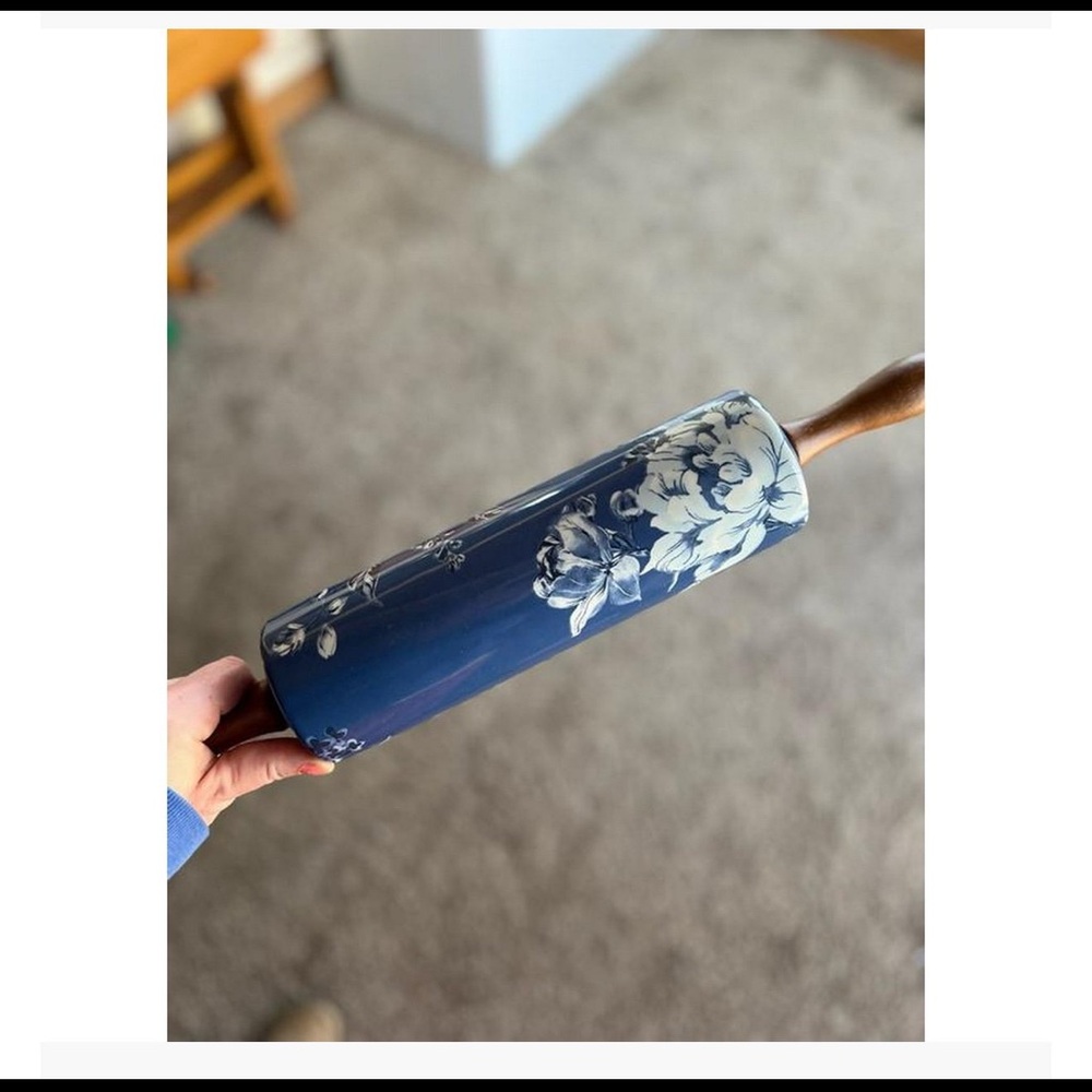 The Pioneer Woman Blue Floral Rolling Pin
